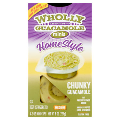 Wholly Guacamole Chunky Minis Guacamole, 2 oz, 4 count