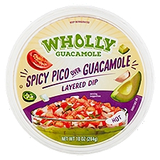 Wholly Guacamole Spicy Pico Over Guacamole, Layered Dip, 10 Ounce