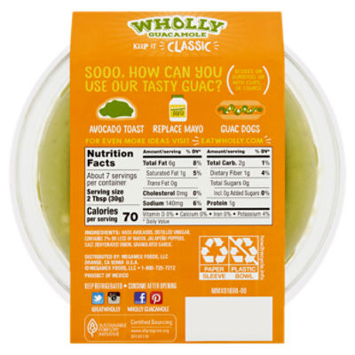 Wholly Guacamole Nutrition Label Blog Dandk