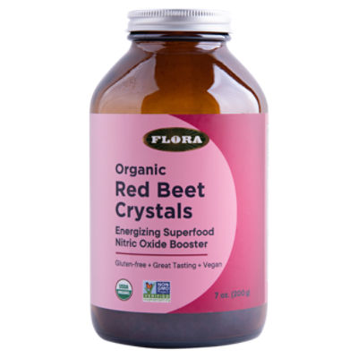 Flora Organic Red Beet Crystals Nitric Oxide Booster Energizing Superfood, 7 oz