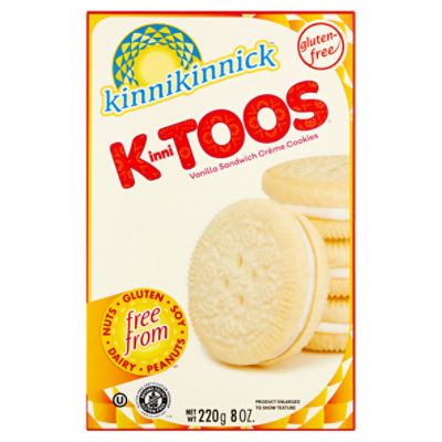 Kinnikinnick KinniToos Gluten Free Vanilla Sandwich Crème Cookies, 8 oz