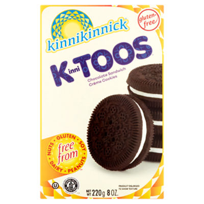 Kinnikinnick KinniToos Chocolate Sandwich Crème Cookies, 8 oz