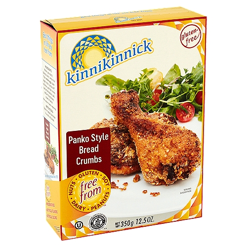Kinnikinnick Panko Style Bread Crumbs, 12.5 oz
Free from gluten, soy, peanuts, dairy and nuts™

Gluten-free has never tasted so good®

Best things in life are free from™