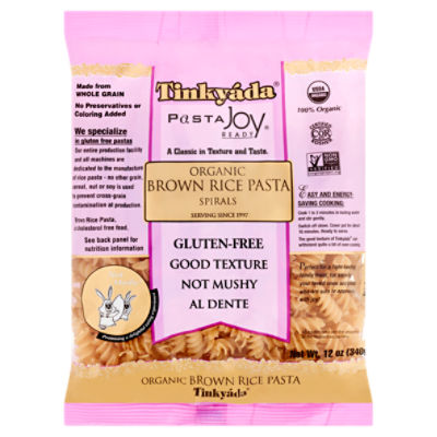 Tinkyáda Pasta Joy Ready Organic Spirals Brown Rice Pasta, 12 oz ShopRite