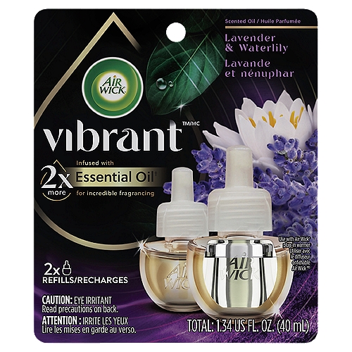 Air Wick Vibrant Lavender & Waterlily Scented Oil Refills, 1.34 fl oz