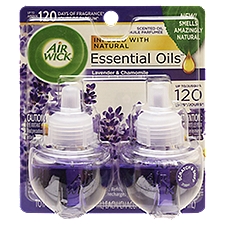 Air Wick Essential Oils Lavender & Chamomile Fragrance Scented Oil Refills, 0.67 fl oz, 2 count