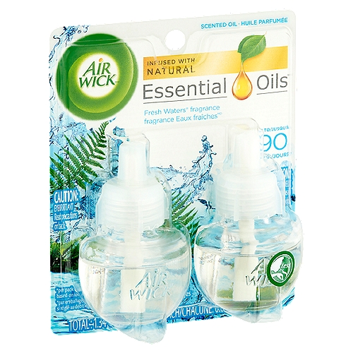Air Wick Essential Oils Fresh Waters Fragrance Scented Oil Refills, 0.67 fl  oz, 2 count - The Fresh Grocer