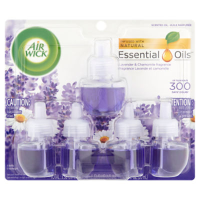 Air Wick Essential Oils Lavender & Chamomile Fragrance Scented Oil Refills, 0.67 fl oz, 5 count