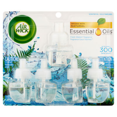 Air Wick Essential Oils Fresh Waters Fragrance Scented Oil Refills, 0.67 fl  oz, 5 count - The Fresh Grocer