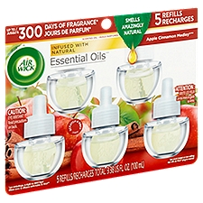 Air Wick  Apple Cinnamon Medley Scented Oil Refills Limited Edition, 5 count, 3.38 fl oz