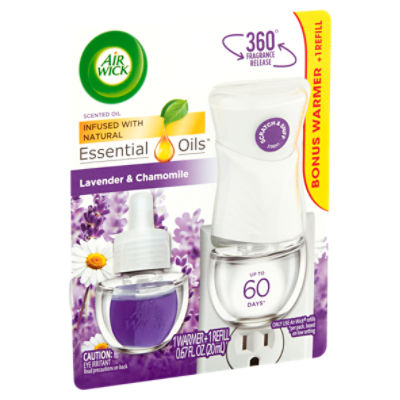 Air Wick Lavender & Chamomile Scented Oil Warmer + Refill, 0.67 fl oz, 1 Each