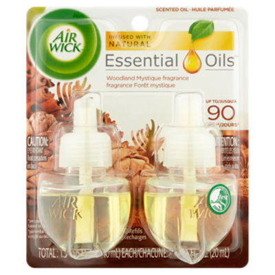 Air Wick Essential Oils Woodland Mystique Fragrance Scented Oil Refills, 2 count, 0.67 fl oz
