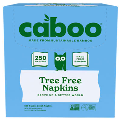 Caboo Tree Free Square Lunch Napkins, 250 count