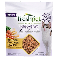 Freshpet Select Moisture Rich Tender Bites Chicken Recipe Cat Food, 1 Pound