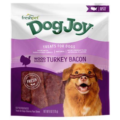 Freshpet Dog Treat, Dog Joy Wood Smoked Turkey Bacon Treat 3 oz Bag