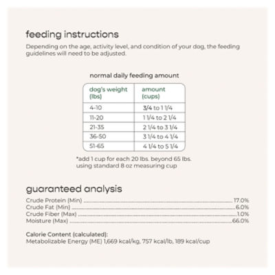 Freshpet dog 2024 food nutrition facts