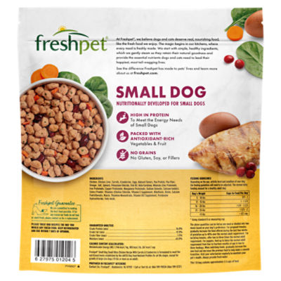  Freshpet Healthy & Natural Food for Small Dogs/Breeds, Fresh  Grain Free Chicken Recipe, 1lb : Pet Supplies