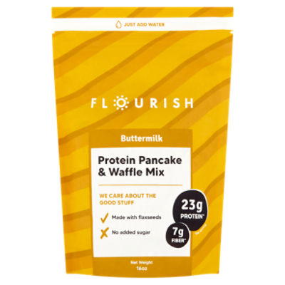 Flourish Buttermilk Protein Pancake & Waffle Mix, 16 oz