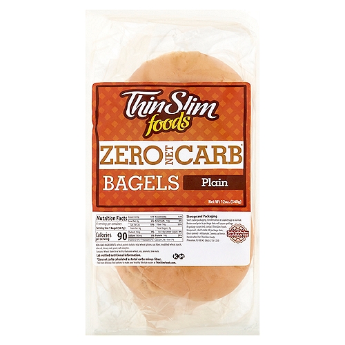 ThinSlim Foods Zero Net Carb Plain Bagels, 12 oz