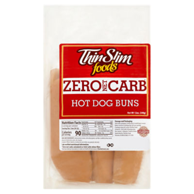 Thinslim Foods Zero Net Carb Hot Dog Buns, 12 oz