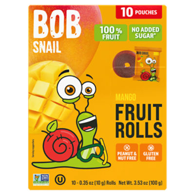 Bob Snail Mango Fruit Rolls, 0.35 oz, 10 count