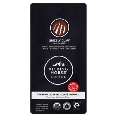 Kicking Horse Coffee Grizzly Claw Dark Ground Coffee, 10 oz