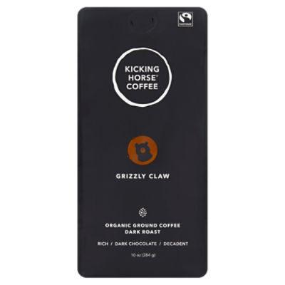 Kicking Horse Coffee Grizzly Claw Organic Dark Roast Ground Coffee, 10 oz