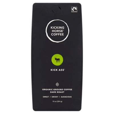 Kicking Horse Coffee Kick Ass Organic Dark Roast Ground Coffee, 10 oz