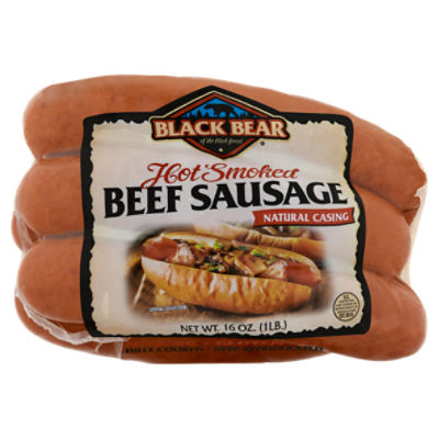 Black Bear Hot Smoked Beef Sausage, 5 count, 16 oz