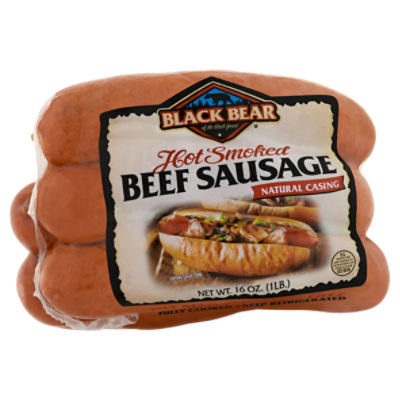 Black Bear Hot Smoked Beef Sausage, 5 count, 16 oz