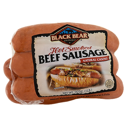 Black Bear Hot Smoked Beef Sausage, 5 count, 16 oz