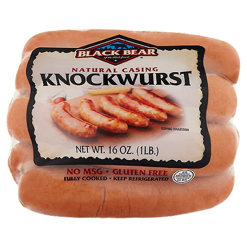 Black Bear Natural Casing Knockwurst, 6 count, 16 oz
Knockwurst: A Traditional Old World Knockwurst in Natural Casing, Great on Hard Roll with Mustard or Sauerkraut.