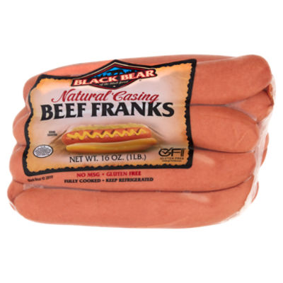 Black Bear Natural Casing Beef Franks, 16 oz