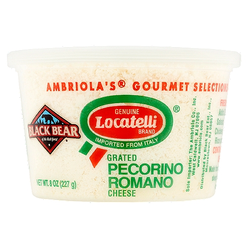 Black Bear Locatelli Grated Pecorino Romano Cheese, 8 oz