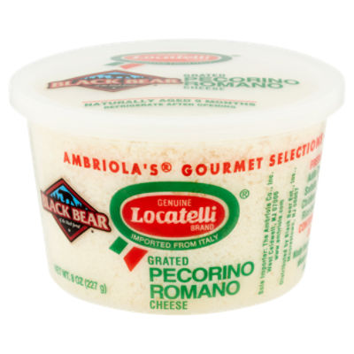 Black Bear Locatelli Grated Pecorino Romano Cheese, 8 oz