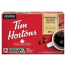 Tim Hortons Original Blend Medium Roast Recyclable, K-Cup Coffee Pods, 12 Each