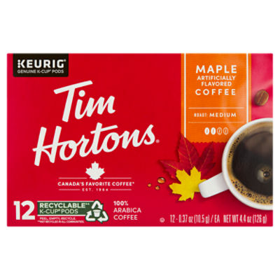 Tim Hortons Maple Coffee K-Cup Pods, 0.37 oz, 12 count