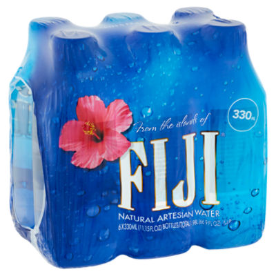 Fiji natural artesian water - 6 bottles + 2 free straws - Fiji water