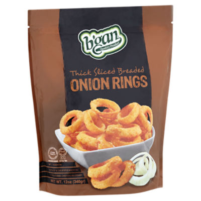 B'Gan Thick Sliced Breaded Onion Rings, 12 oz