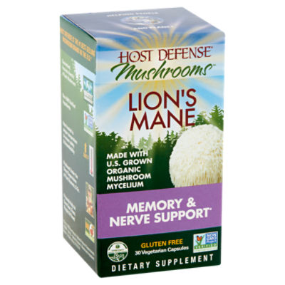 Host Defense Mushrooms Lion's Mane Memory & Nerve Support Dietary Supplement, 30 count