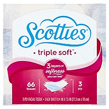 Scotties Triple Soft 3 Ply, Facial Tissue, 66 Each
