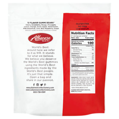 Albanese Sugar Free Gummy Bears Nutrition Facts Home Alqu