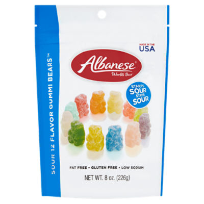 Albanese Sour 12 Flavor Gummi Bears, 8 oz