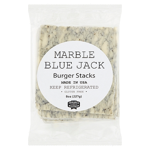 Burger Stacks Marble Blue Jack Cheese, 8 oz
Proudly Wisconsin Cheese™