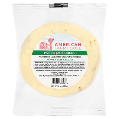 American Farmhouse Burger Stack Slices Pepper Jack Cheese, 8 oz