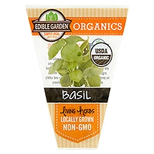 Edible Garden Organics Basil Living Herbs