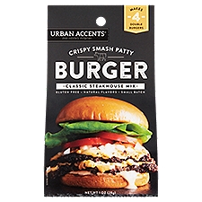 Urban Accents Crispy Smash Patty Burger, Classic Steakhouse Mix, 1 Ounce