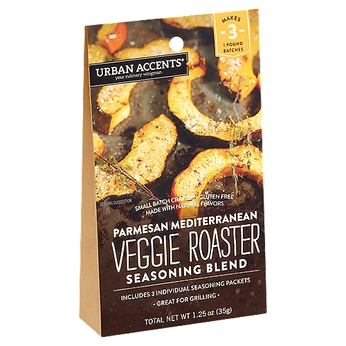Urban Accents Veggie Roaster Parmesan Mediterranean Seasoning Blend, 3 count, 1.25 oz
A Savory Herb and Cheese Blend with a Hint of Lemon for Acorn Squash, Butternut Squash and Other Veggies.