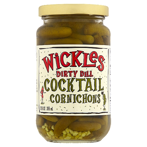 Wickles Dirty Dill Cocktail Cornichons, 12 fl oz