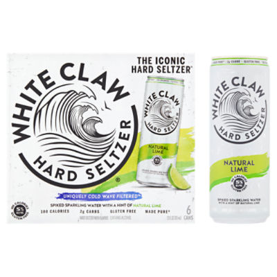 White Claw Natural Lime Hard Seltzer, 12 fl oz, 6 count